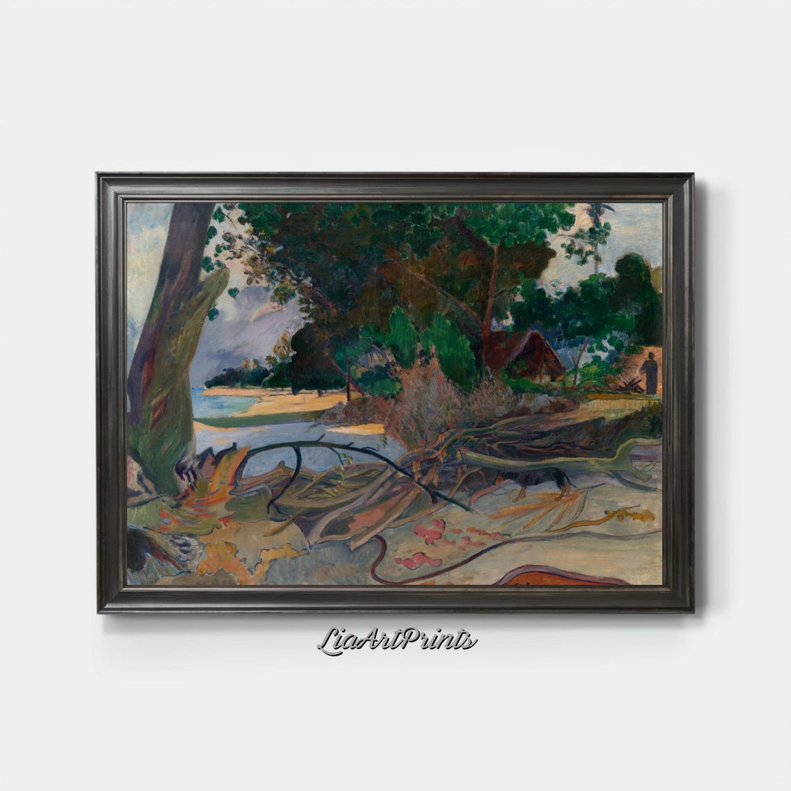 Tropical Beach Cove with Fallen Trees Post Impressionist Scene Poster - Image 3