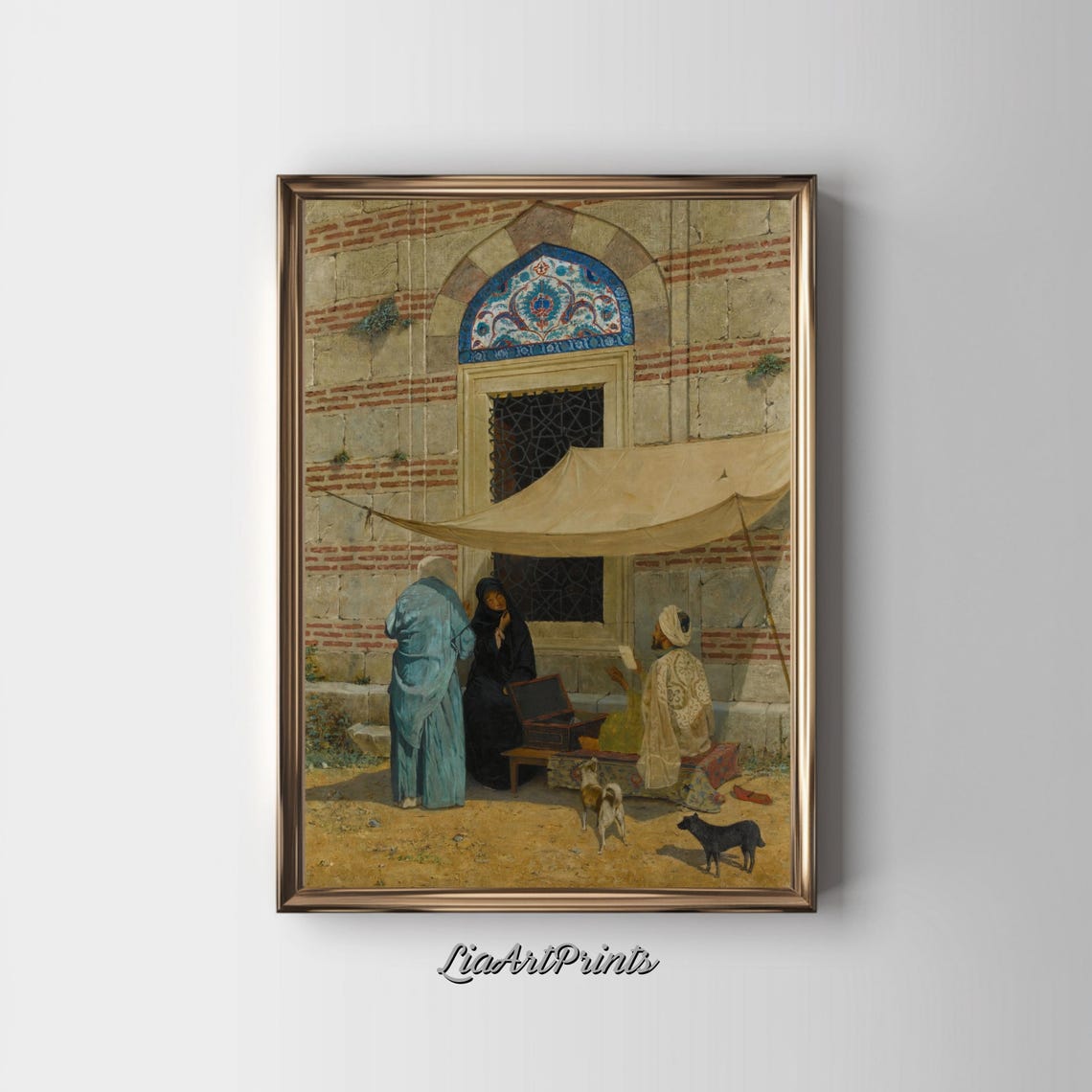 Oriental Street Scene Tiled Arch Historic Vintage Bazaar Poster - Image 3