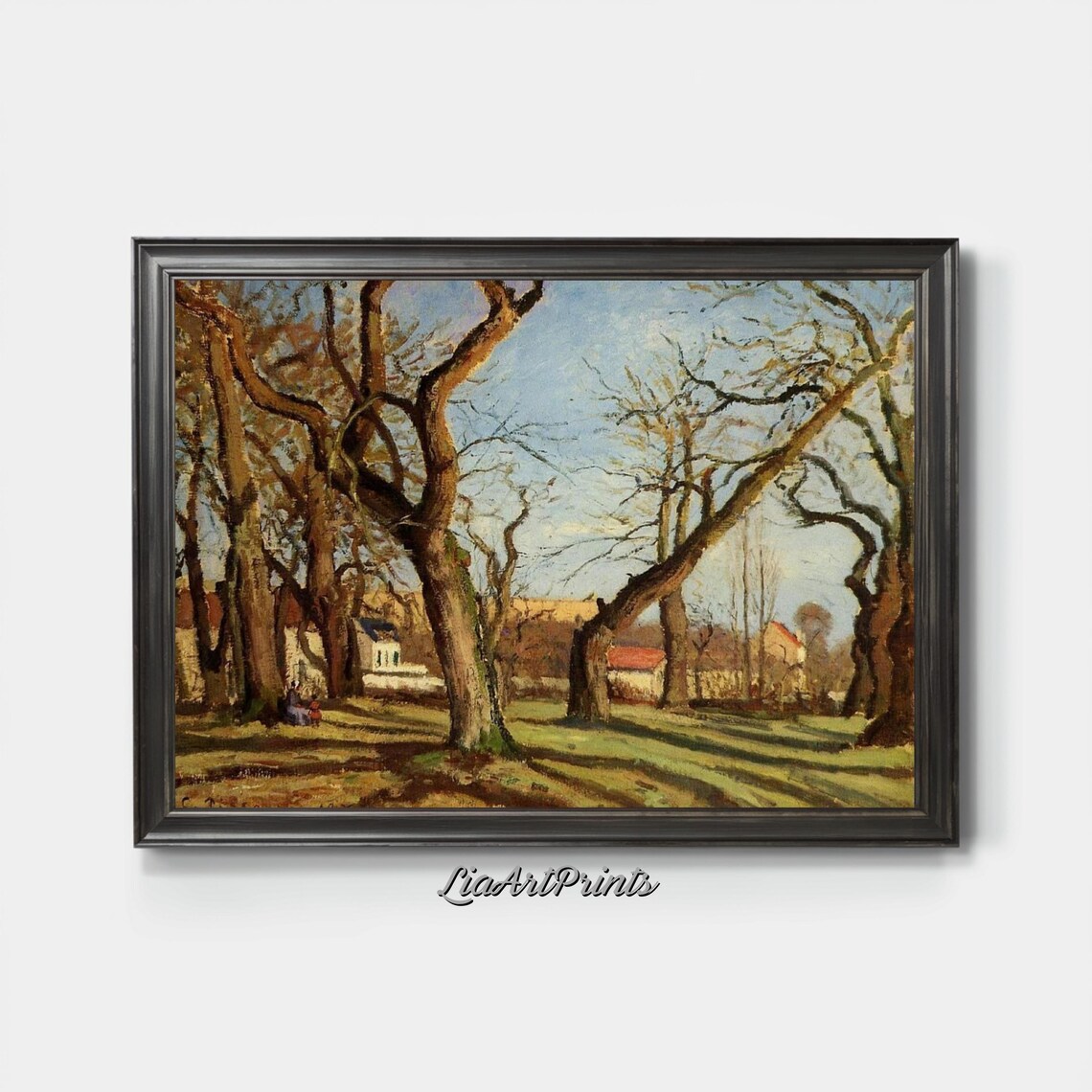 Early Spring Village Grove Bare Trees Soft Light Impressionist Nature Poster - Image 4