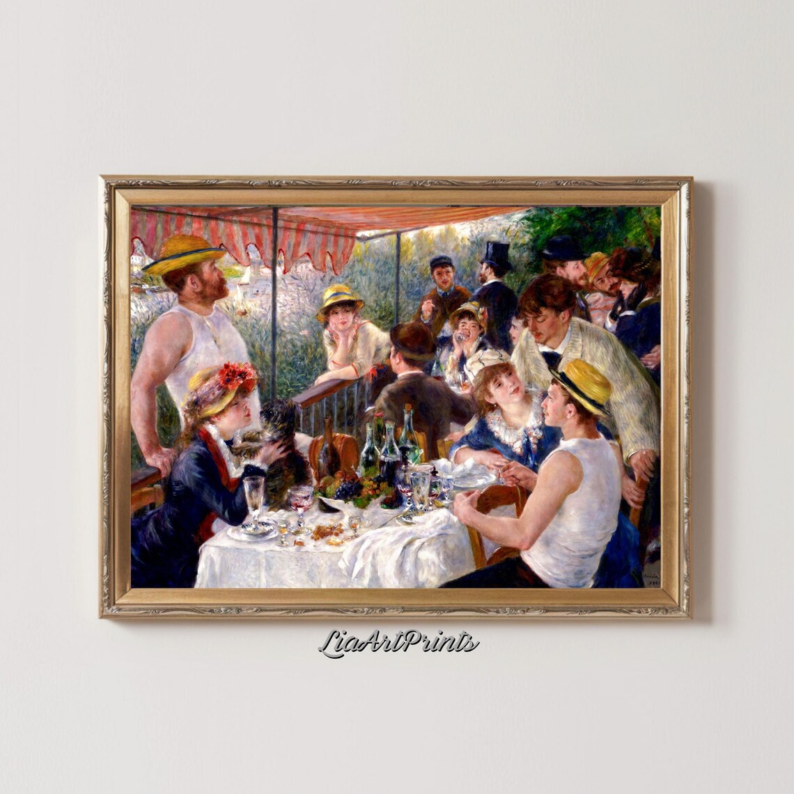 Renoir Luncheon Of The Boating Party Friends Table Impressionist Poster - Image 2