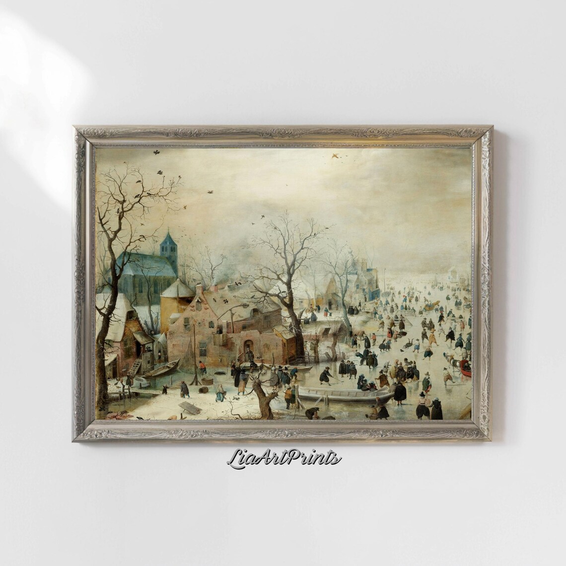 Pieter Bruegel Winter Landscape Ice Skaters and Bird Trap Classic Poster - Image 4