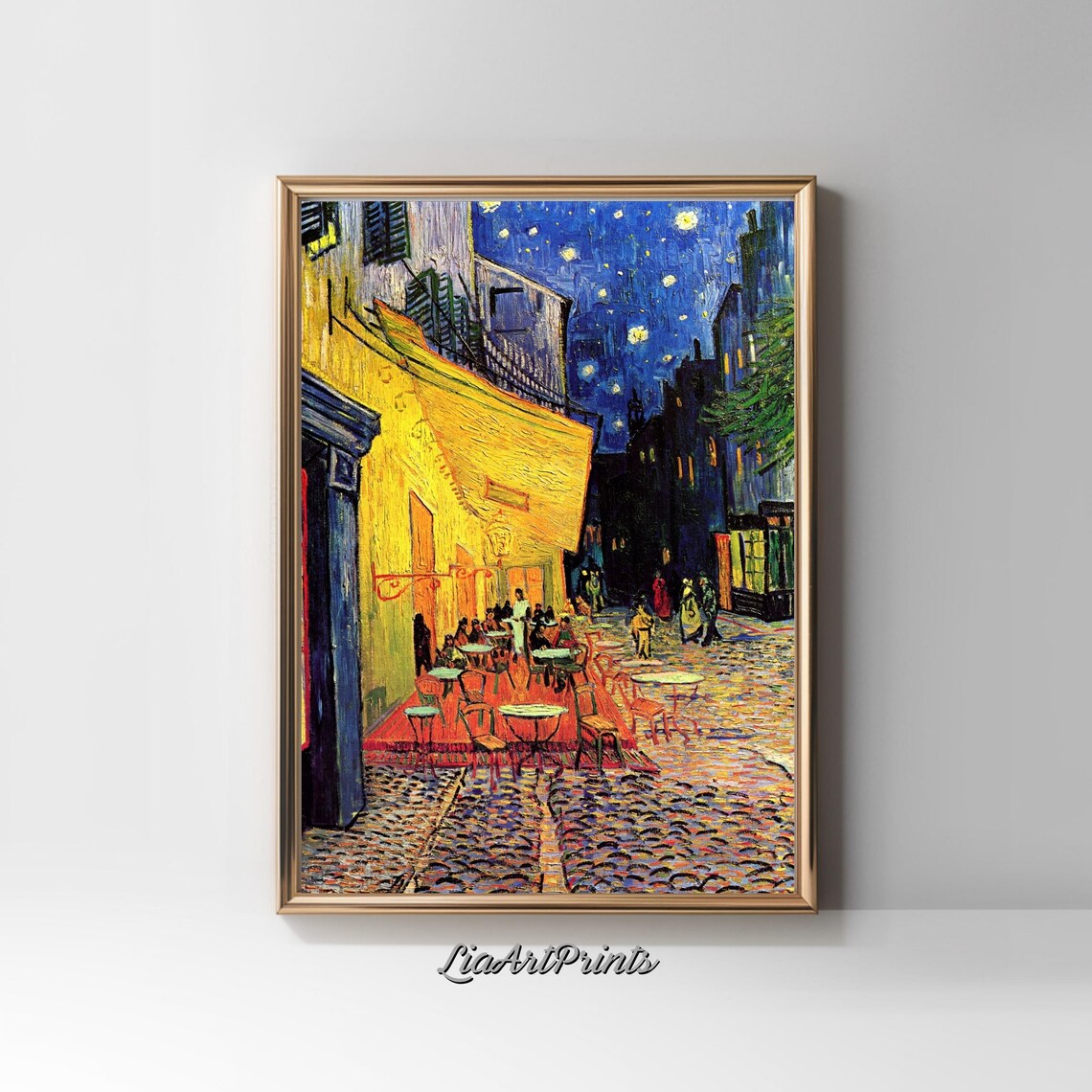 Vincent van Gogh Cafe Terrace at Night Starry Sky Arles Art Poster - Image 3