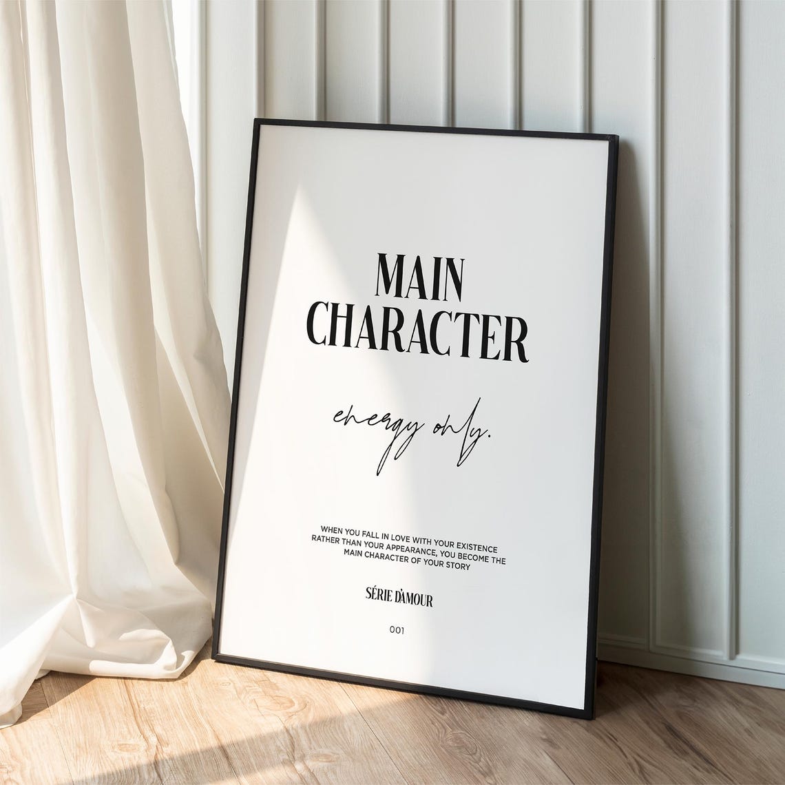 Main Character Energy Print Self Love Affirmation Motivational Wall Art