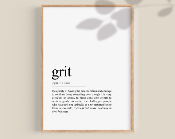 Grit Quote Office Wall Art Print