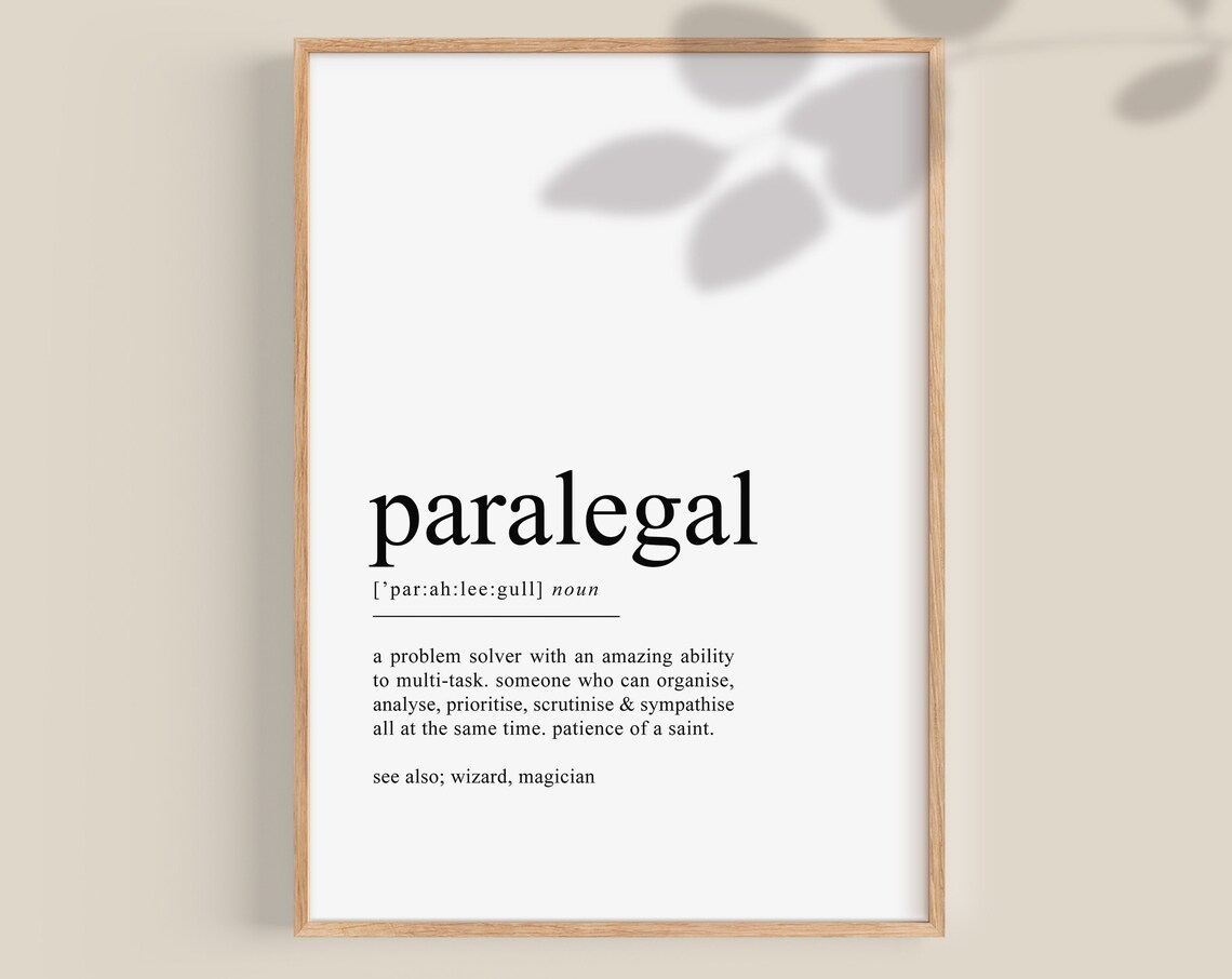 Paralegal Definition Typography Art Print