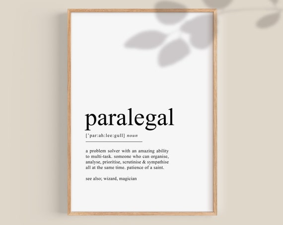 Paralegal Definition Typography Art Print