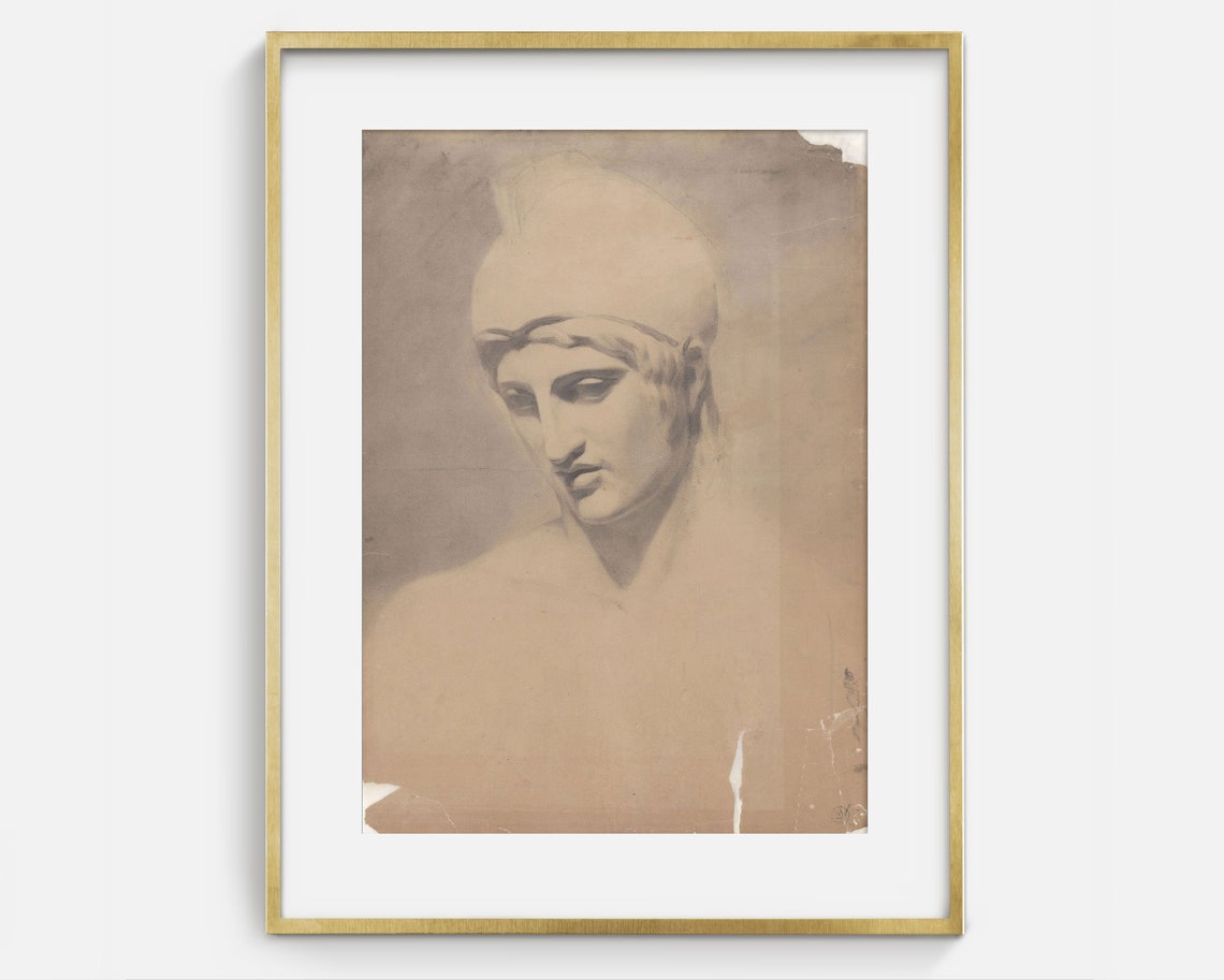 Classical Roman Bust Vintage Chalk Study Sculpture Wall Art Poster - Image 2