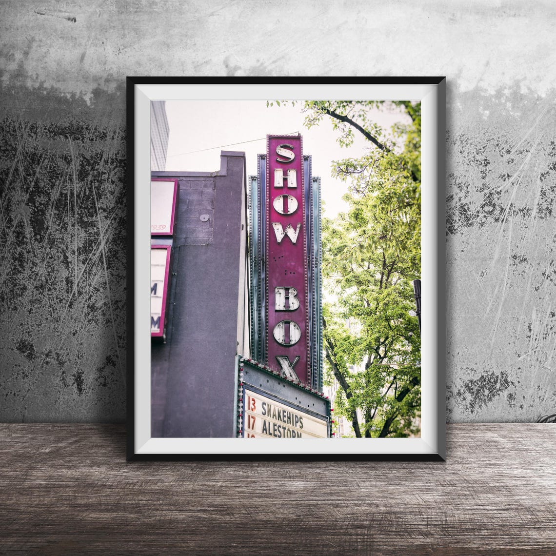 Showbox Theatre Vertical Marquee Seattle Concert Hall Sign Poster