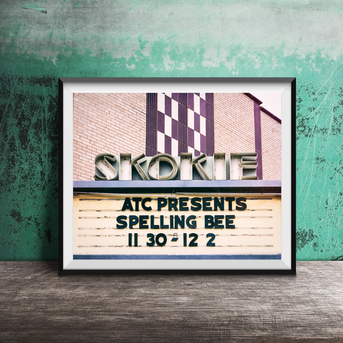Skokie Theatre Spelling Bee ATC Marquee Vintage Chicago Poster