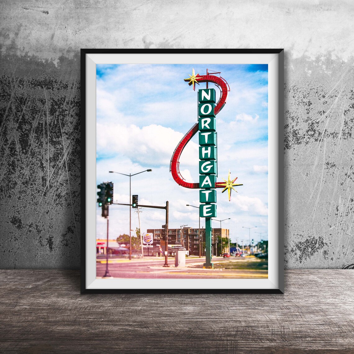Aurora Illinois Chicagoland Sign, Northgate Art Print