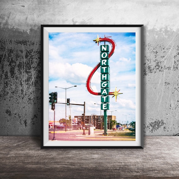 Aurora Illinois Chicagoland Sign, Northgate Art Print