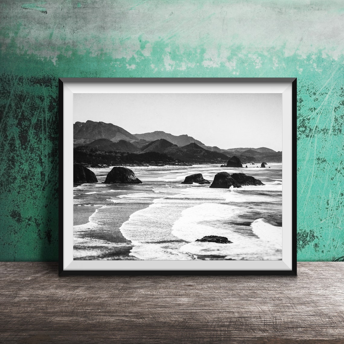 Cannon Beach Oregon Golden Sea Stacks At Sunset Photography Poster - Image 2