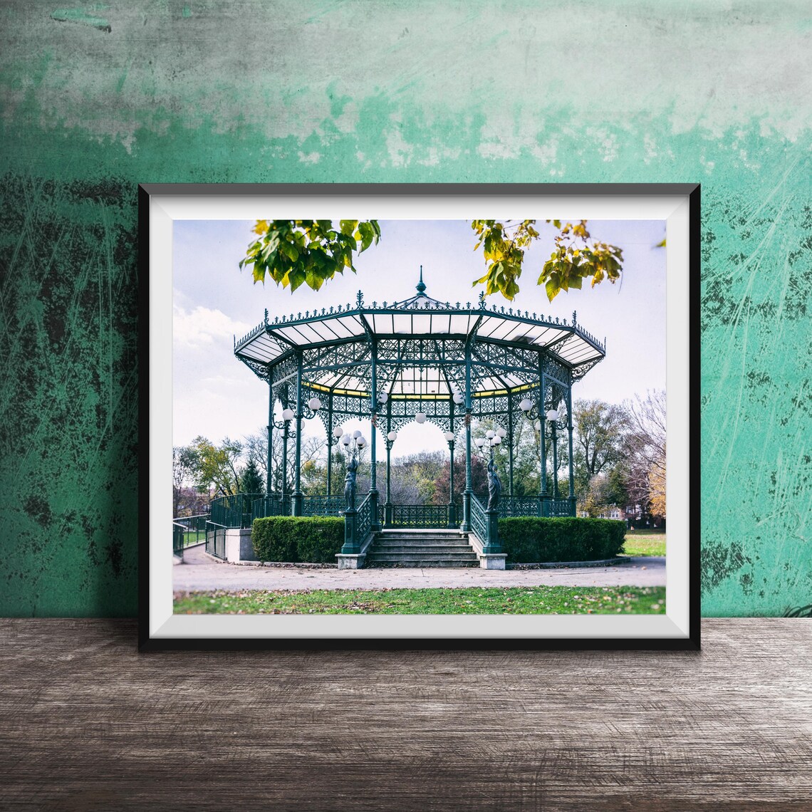 Welles Park Green Gazebo Wrought Iron Lincoln Square Chicago Poster