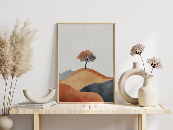 Nature Posters For Modern Wall Decor Scandinavian Landscape Art Abstract Autumn Tree Colors Minimalist Prints The Living Area Boho Style