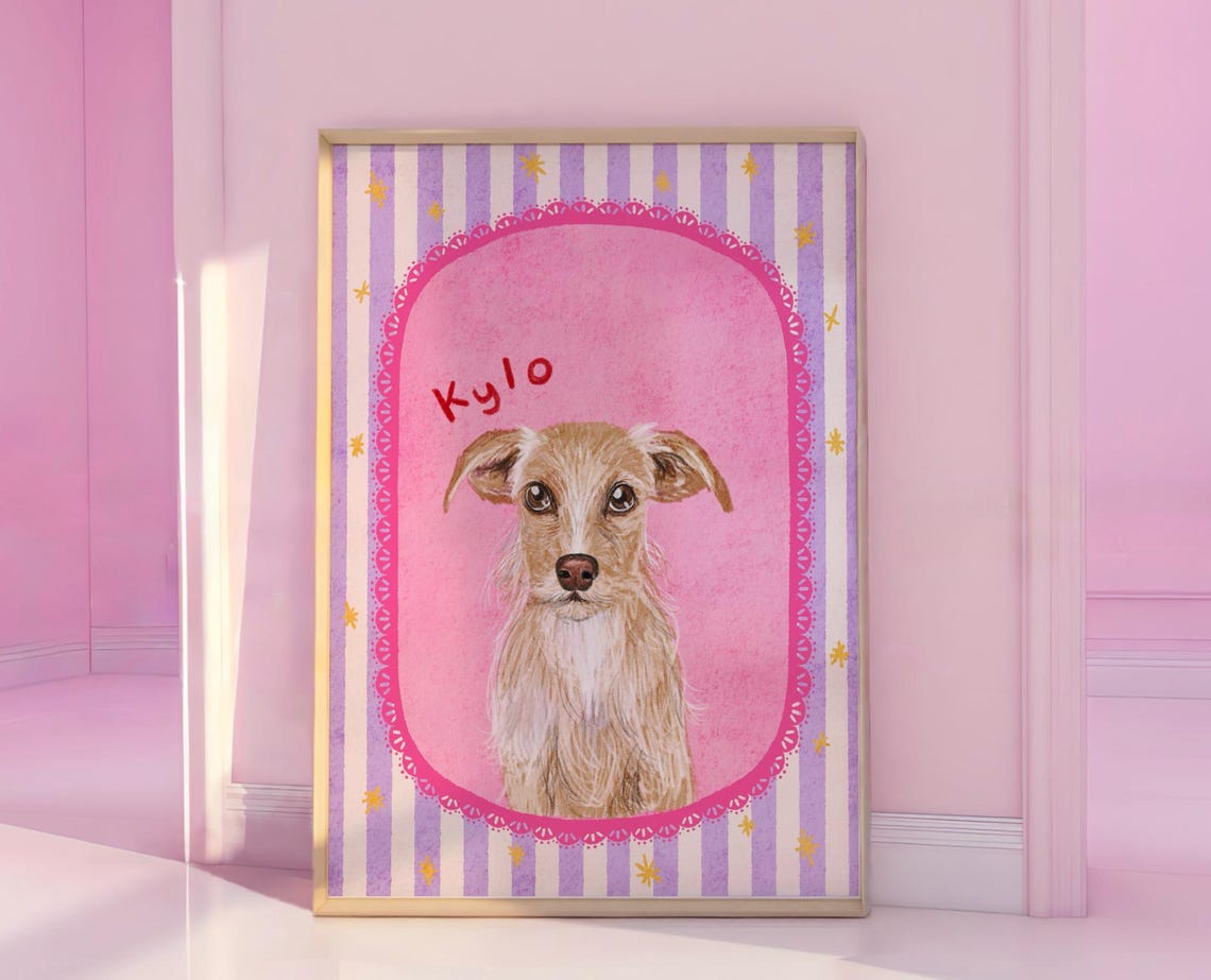 Badly Drawn Pet Portrait Personalized Cat Gift Unique Poster Lovers For Dog Custom Cute Art - Image 2