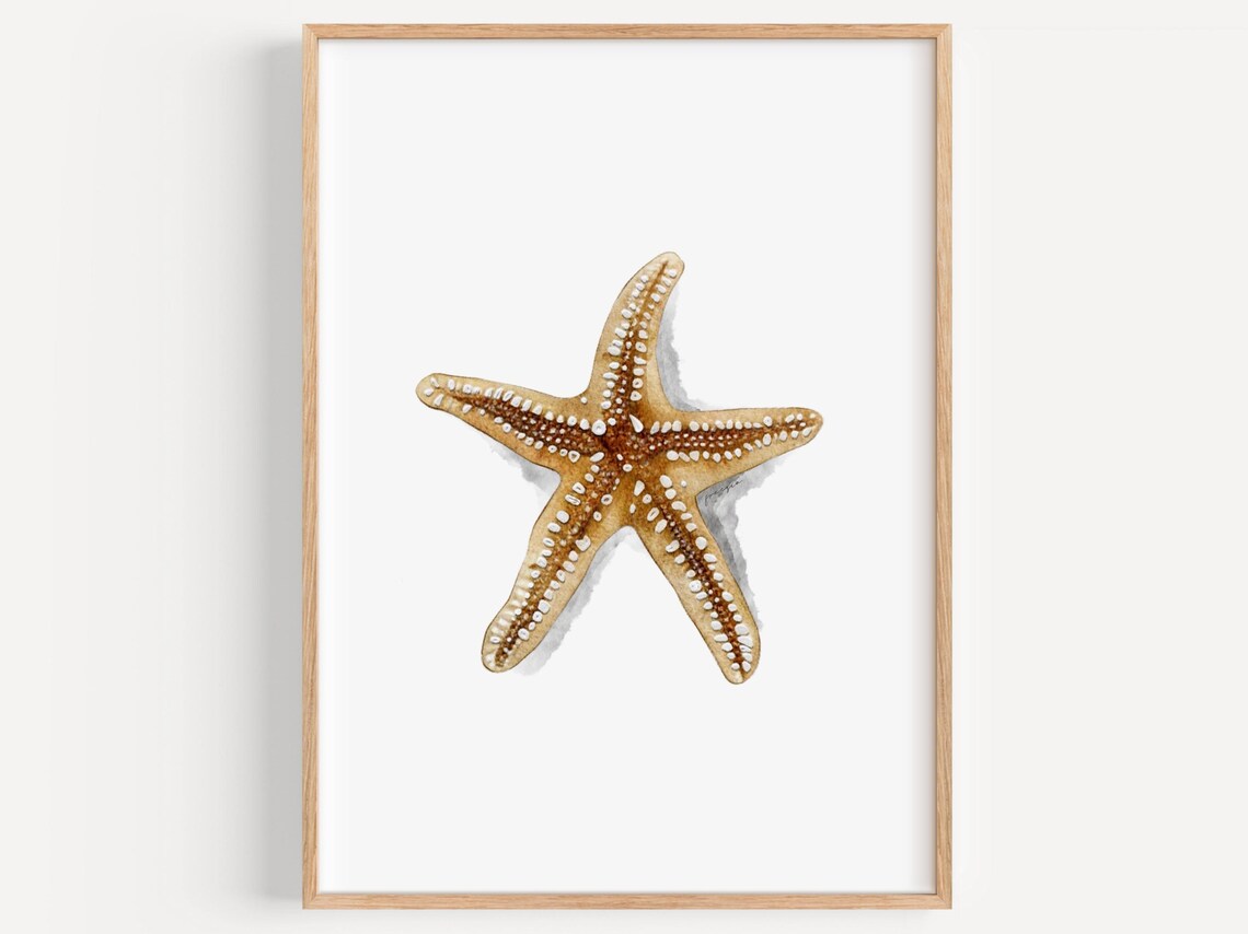 Starfish Wall Art Print For Restaurant Decorations Trendy Poster Watercolor Ocean Decoration