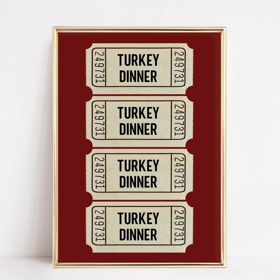 Thanksgiving Turkey Dinner Autumn Wall Art Print