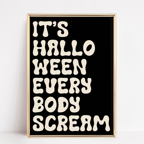 Its Halloween Everybody Scream Retro Bubble Letters Halloween Poster