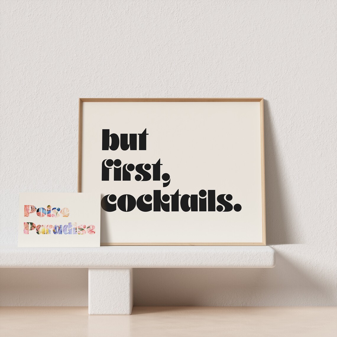But First Cocktails Retro Typography Art Print - Image 4