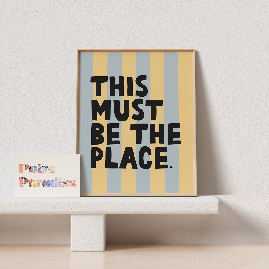 This Must Be The Place Bold Striped Color Typography Quote Poster - Image 4