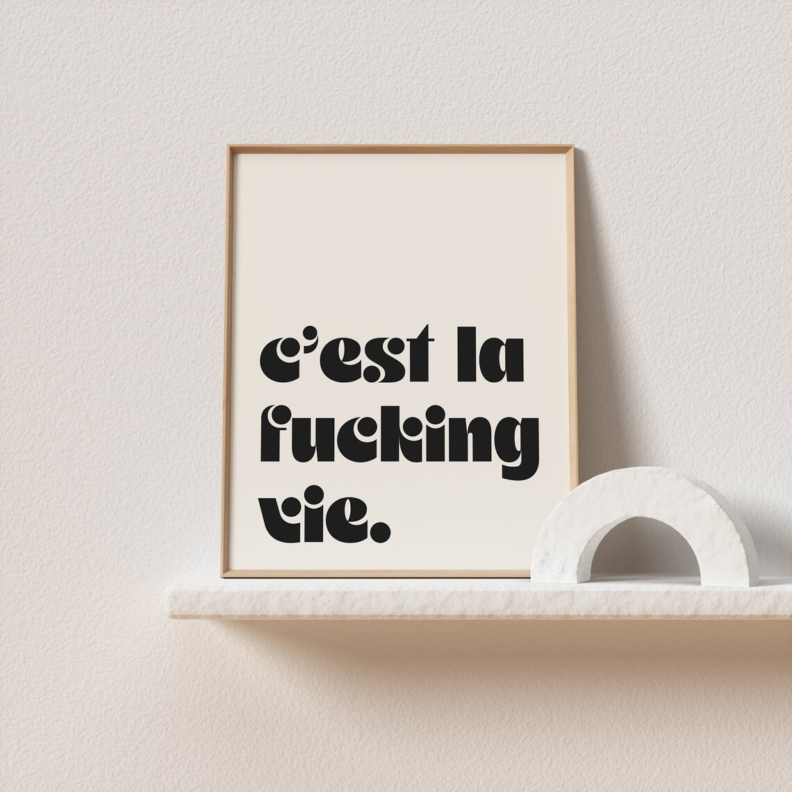 Cest La Fucking Vie Mid-Century Typography Art Print - Image 3