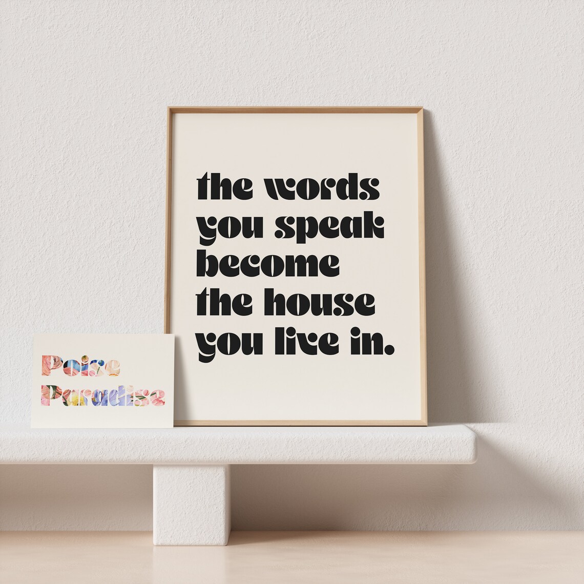 Retro The Words You Speak Minimal Typography Art Print - Image 4