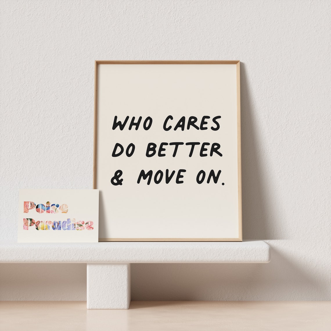 Who Cares Do Better Move On Handwritten Scribble Typography Poster - Image 4
