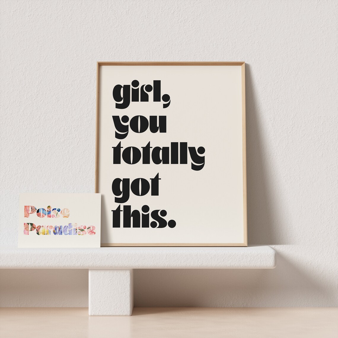 Girl You Totally Got This Retro Typography Art Print - Image 4