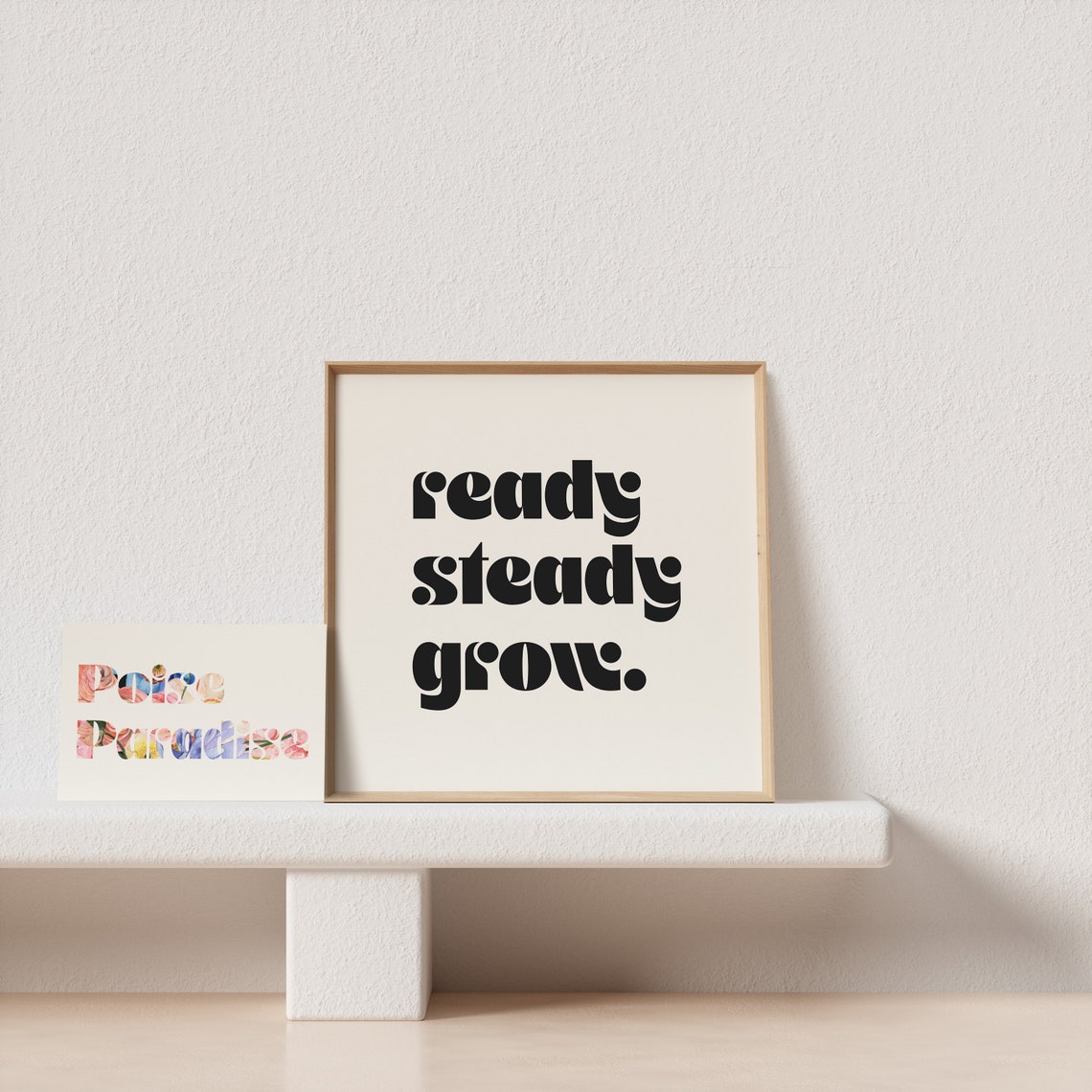 Ready Steady Grow Retro Typography Square Motivational Poster - Image 3