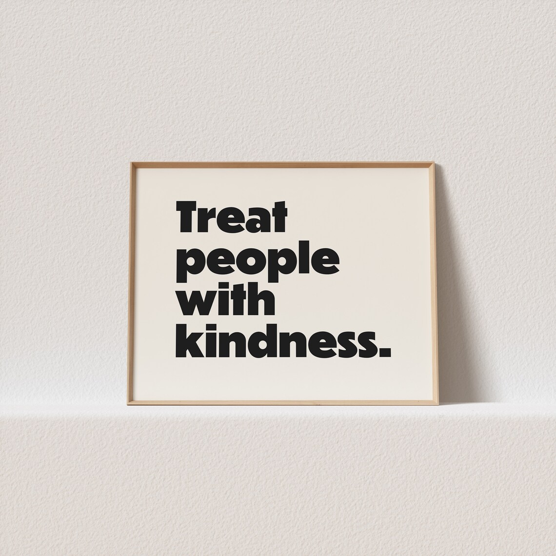 Treat People With Kindness Retro Poster, Minimal Type