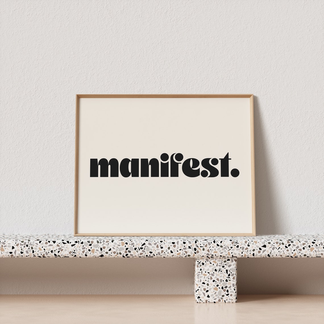 Manifest Bold Lowercase Retro Typography Horizontal Cream Poster - Image 3