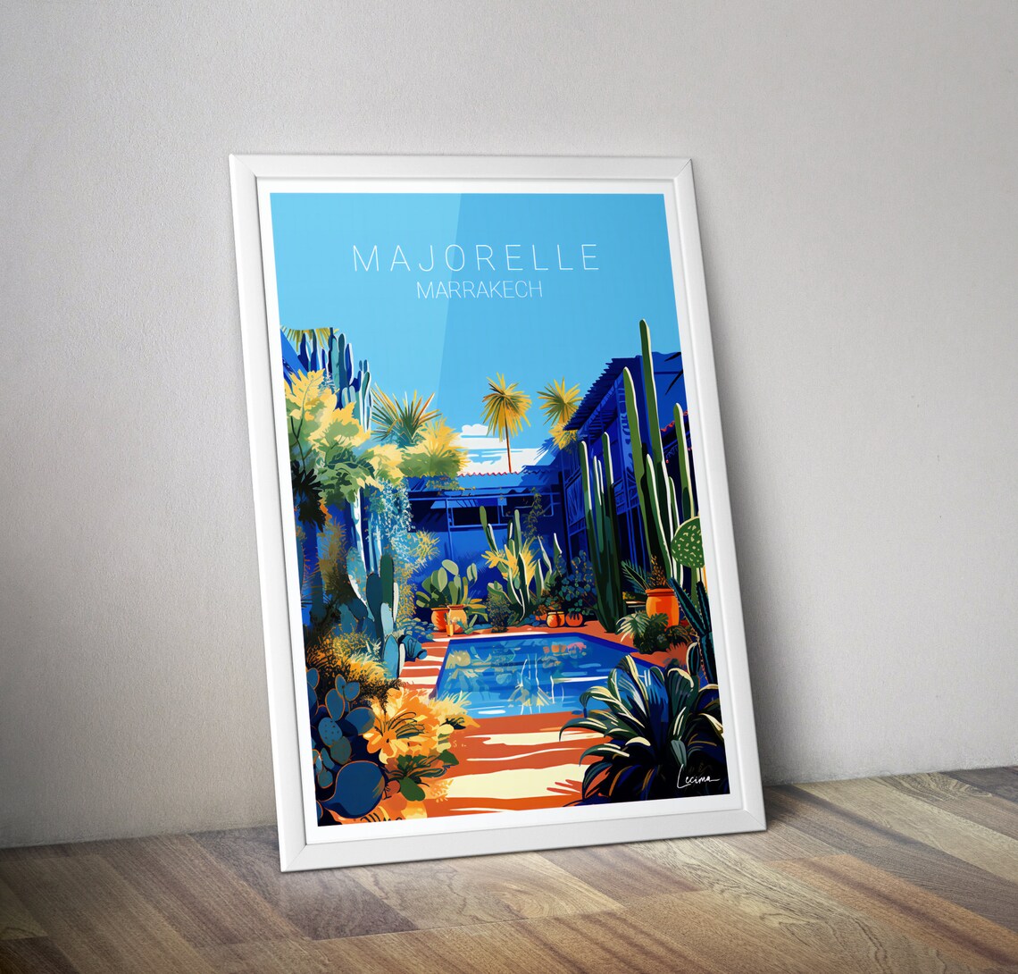 Majorelle Morocco Marrakech Travel Poster