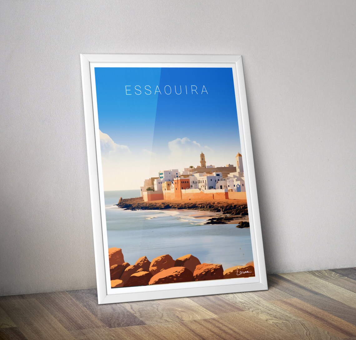 Essaouira Morocco Old Town Rocky Atlantic Shore Travel Art Poster