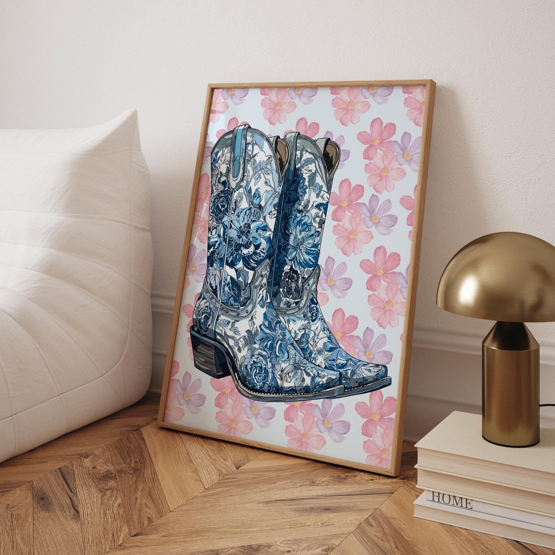 Western Cowgirl, Vintage Retro Wall Art Print