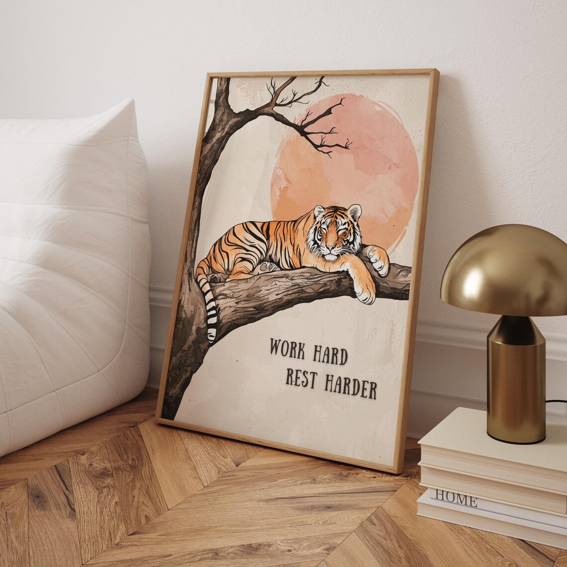 Tiger Wall Art Motivational Jungle Print Boho Safari Decor