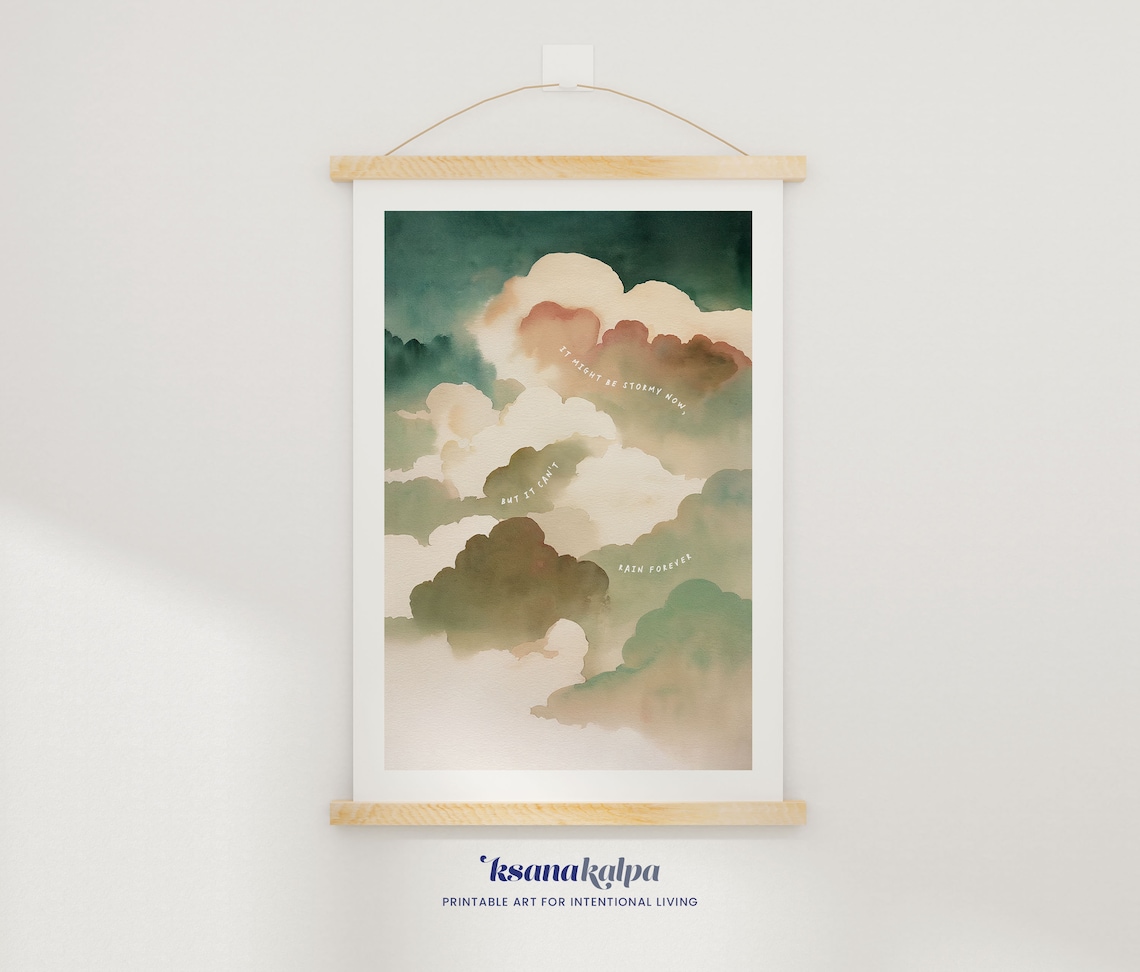 Can 27t Rain Forever Watercolor Art Print, Therapist Decor - Image 2