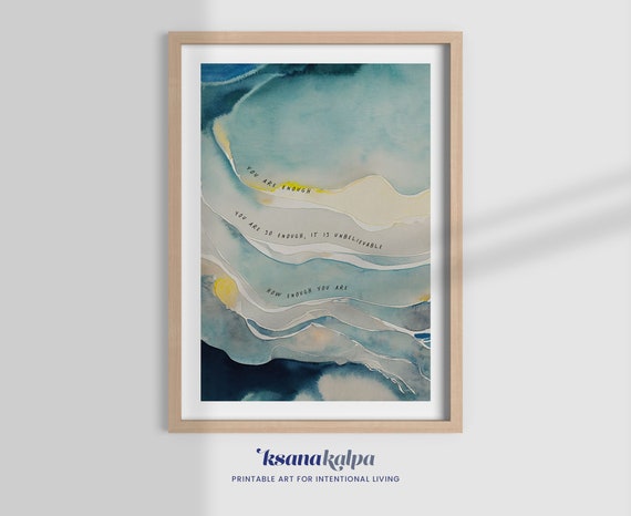 You Are Enough Therapy Office Art Print, Mental Health
