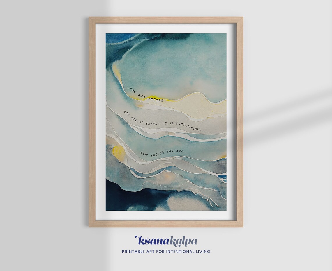 You Are Enough Therapy Office Art Print, Mental Health