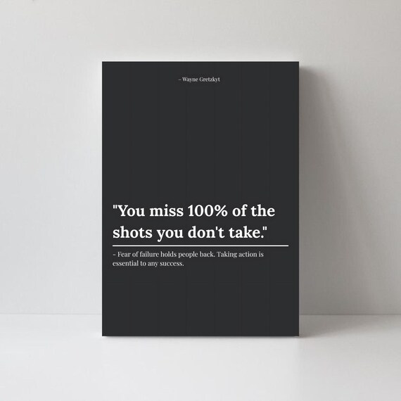 Wayne Gretzky You Miss 100 Percent Of The Shots Quote Black Poster