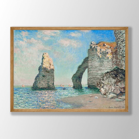 Claude Monet Etretat Cliffs Rock Arch Impressionist Coast Seascape Poster