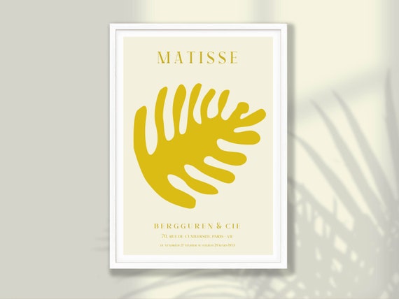Yellow Matisse Flower Art Print No2 Poster Floral Wall Exhibitionmustard Decorkitchen
