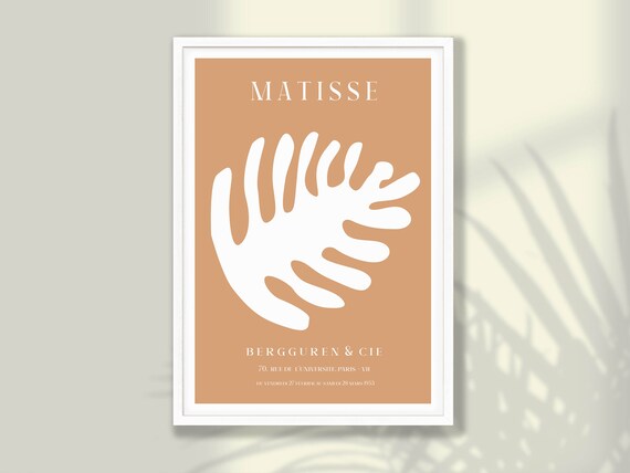 Matisse White Coral Leaf On Warm Terracotta Gallery Art Poster