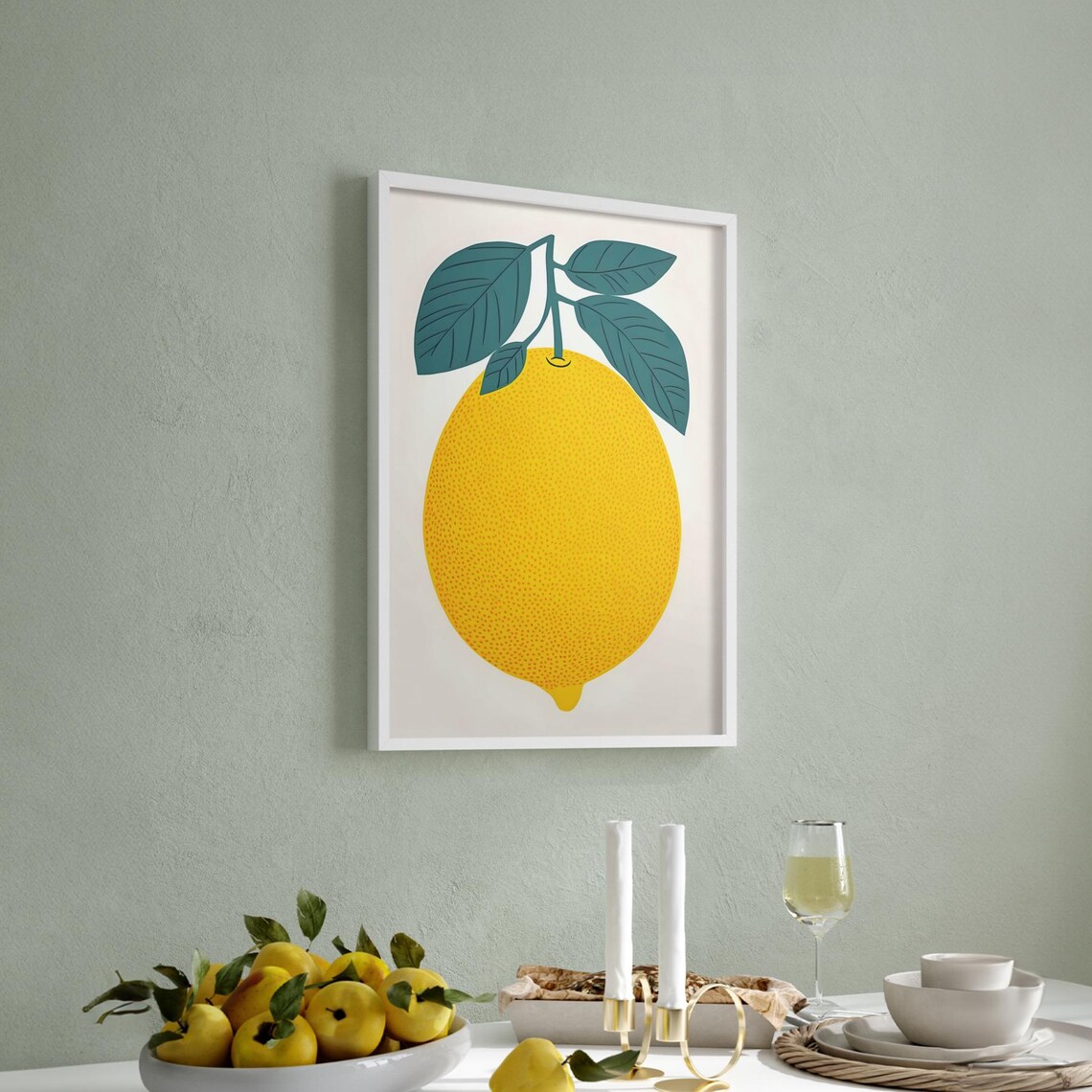 Giant Lemon Citrus Fruit Kitchen Illustration Vintage Poster - Image 3