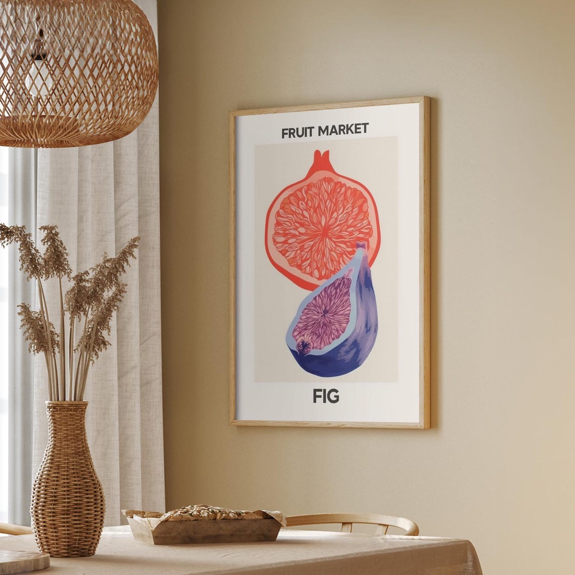 Fruit Market Fig Botanical Poster With Vintage Style Illustration - Image 3