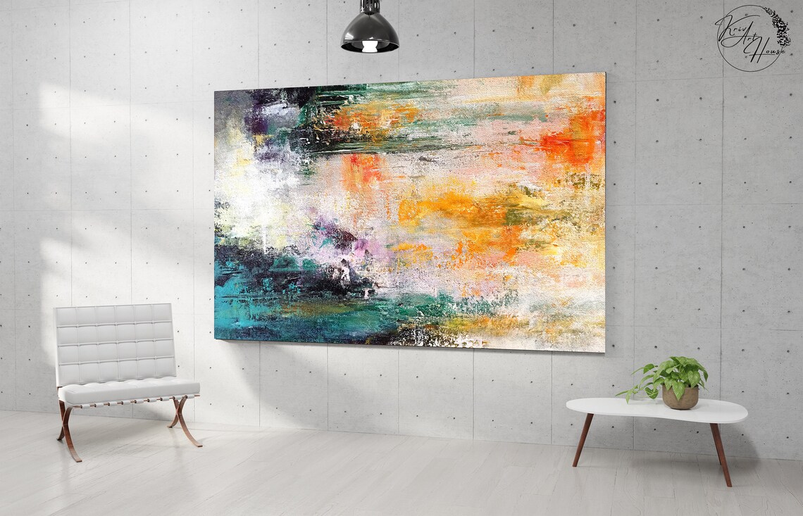 Colourful Acrylic Abstract Painting, Wall Art Print - Image 4