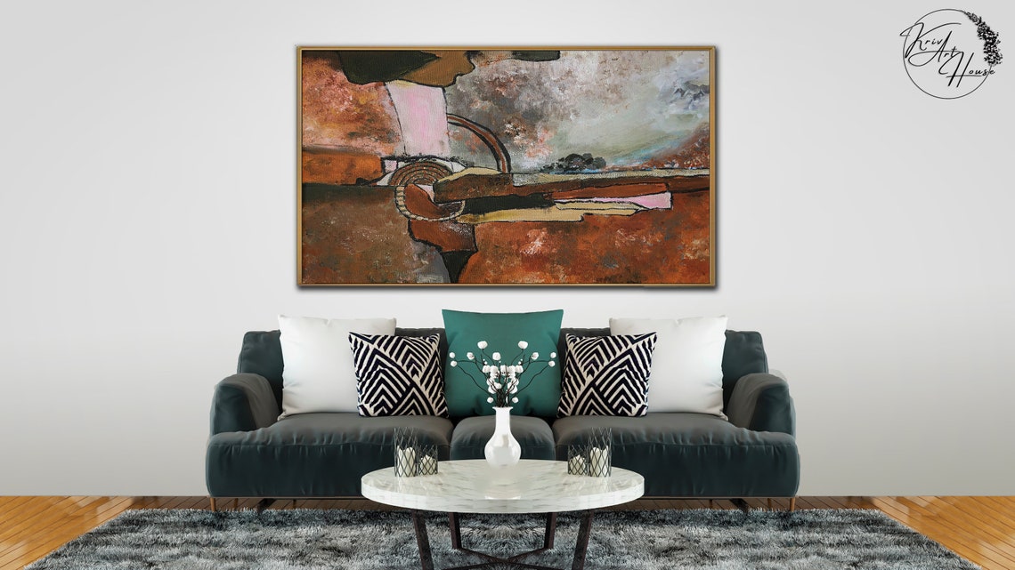 Terracotta Rust Abstract Arch Spiral Warm Tones Wall Art Print - Image 3