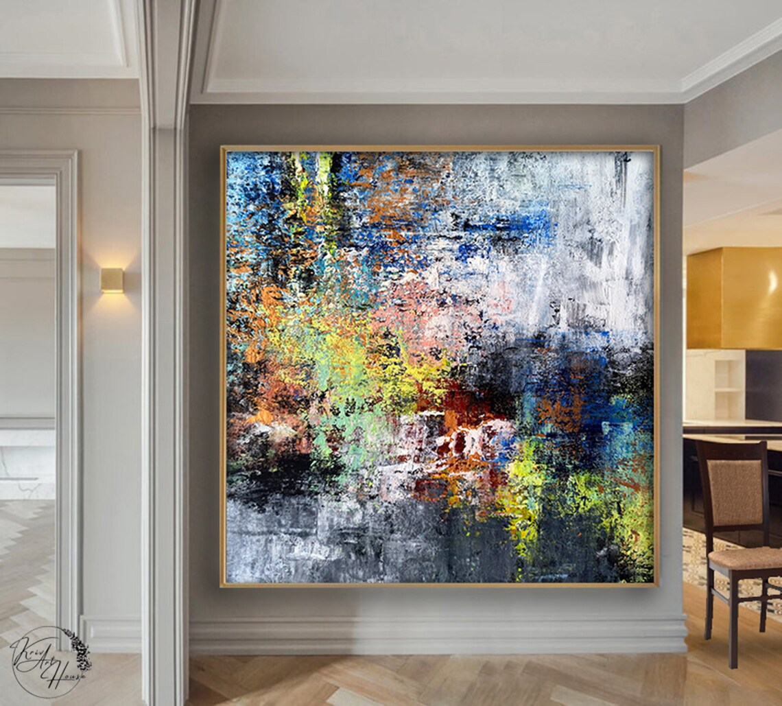 Colorful Kitchen Palette Knife Painting, Modern Art Print - Image 3