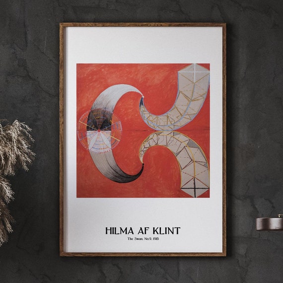 Hilma Af Klint Swan Print Abstract Art Vintage Scandinavian Room Decor Housewarming Wall
