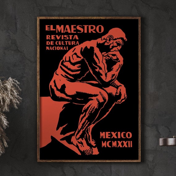 Mexican Art Print El Maestro Revista De Cultura Nacional Cover Latin Decor Mexico Travel