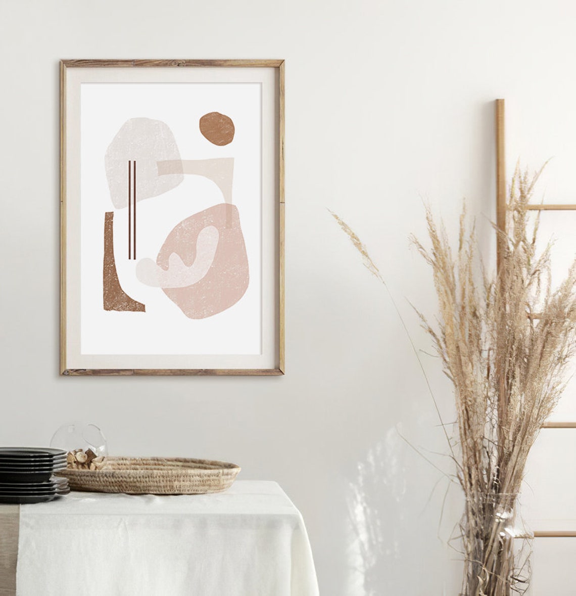 Pastel Abstract Neutral Shapes Beige Blush Minimalist Modern Poster - Image 2